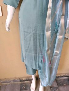 Silk Kurti Pant Dupatta Set