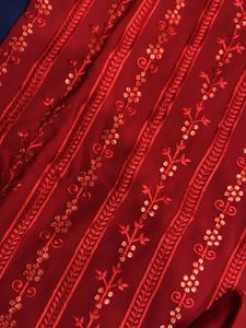Red Embroidered Kurta Set