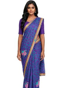 Elegant Purple Floral Saree