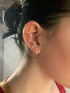 Elegant Leaf Design Ear Climbers