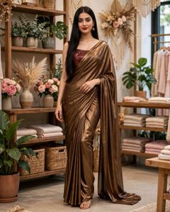 Elegant Brown Silk Saree