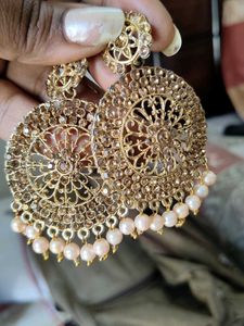 Exquisite Gold Jhumkas with Pearls