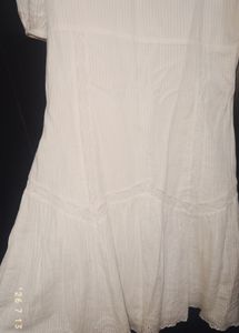 ZARA White Cotton Midi Dress