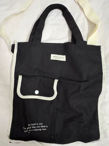 Stylish Black Canvas Tote Bag
