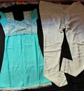 Beautiful Teal Kurta Set with Pants