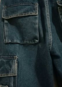 Blue Denim Cargo Pants