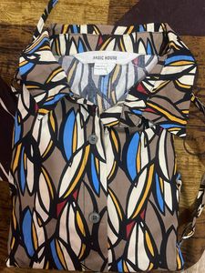 Stylish Leaf Print Button-Up Shirt