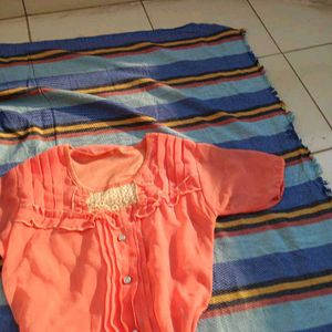 Peach Ruffle Blouse