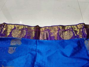 pure Elegant Royal Blue Silk Saree