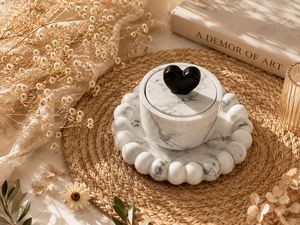 Heart Decor Jar with bubble tray