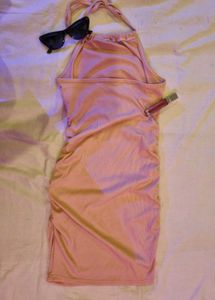 Pink Halter Neck Bodycon Dress
