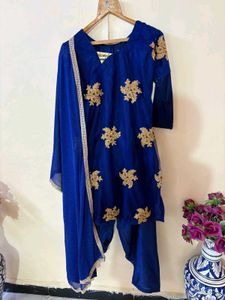Blue &amp; Gold Salwar Suit