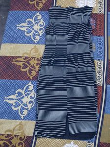 black dress with white stripes
