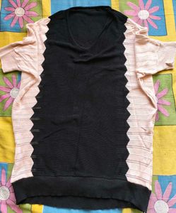 Chic Two-Tone Knit Top