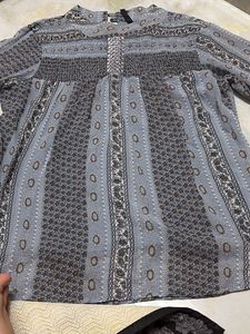 Bohemian Patterned Smocked Tunic Top