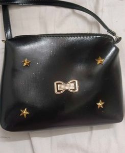 Star Studded Black Sling Bag
