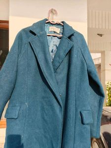 heavy winter Vintage Teal Trench Coat