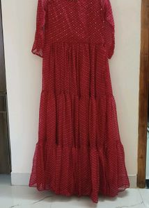 Pink Polka Dot Maxi Dress