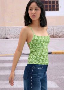 Green Printed Camisole Top