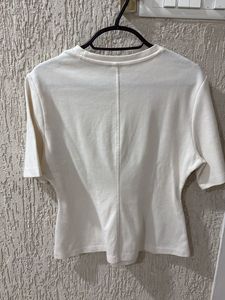 Cream Fitted T-Shirt