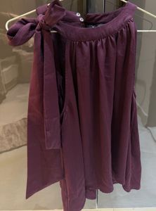 Chic Burgundy Halter Neck Top with Bow Detail