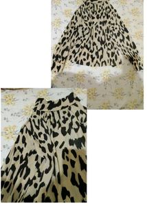 Chic Leopard Print Mock Neck Blouse