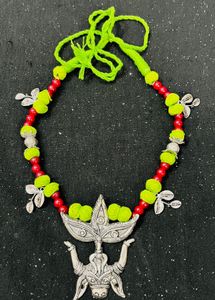 Boho Beaded Necklace with Pendant