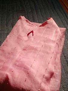 Elegant Pink Organza Kurti Top