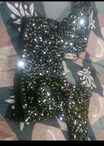 eid new  Sequin Black Blouse