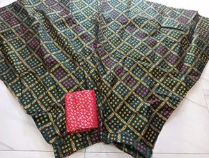 green lehanga and blouse piece