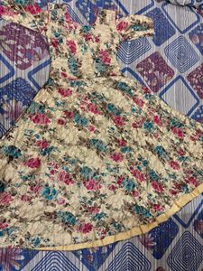 Floral Print Anarkali Gown
