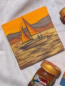 Mini Canvas Sailboat Painting