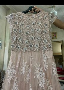 Shrug Pettern Layered Dimond Work Gown