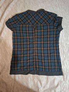 Blue Plaid Collared Tunic Shirt