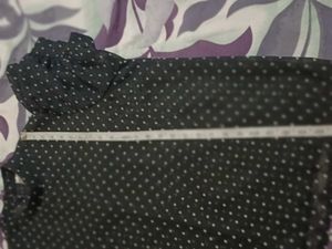 Chic Polka Dot Sheer Top, puff sleeves