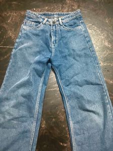 Women's Wide Leg Blue Denim Jeans