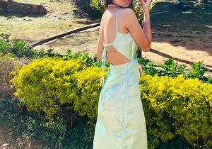 Silky Cowl Neck Midi Dress