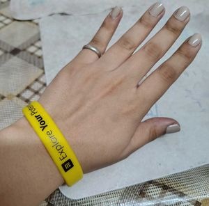 Blue Denim Jeans + Yellow Wristband
