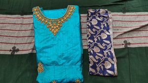 Elegant Teal Embroidered Party wear