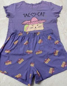 Cute Taco Cat Pajama Set