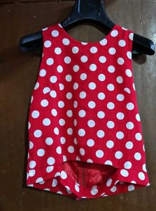 Red Polka Dot Peplum Top