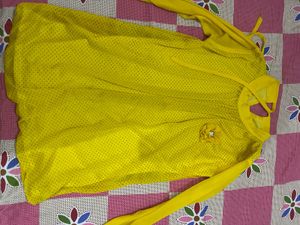 Vibrant Yellow Polka Dot top