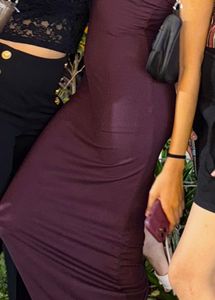 Maroon Spaghetti Strap Maxi Dress