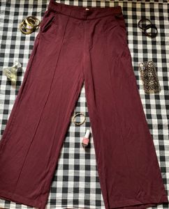 Maroon Wide Leg Pants