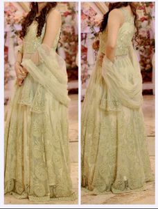Partywear Net Embroidered Heavy Cancan Gown