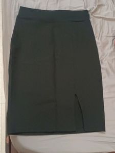 Chic Dark Green Slit Pencil Skirt