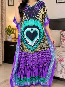 Vibrant Heart Print Kaftan Dress