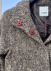 Elegant Brown Tweed Overcoat