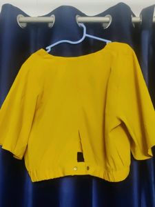 XL Mustard Yellow Crop Top