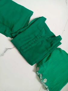 Emerald Green Kurta Palazzo set 3 pcs